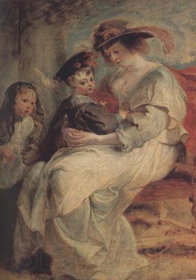 Peter Paul Rubens Helena Fourment with Two of ber Cbildren (mk01) Spain oil painting art
